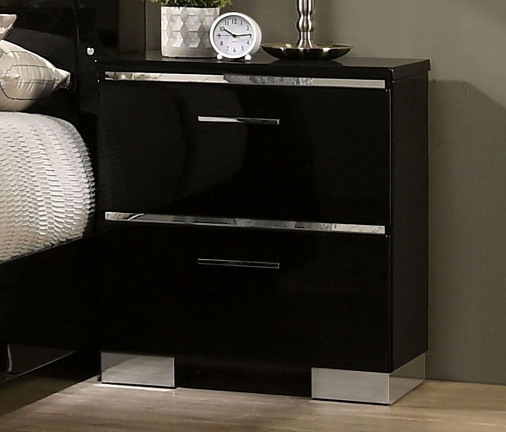 Luster Black Lacquer Night Stand