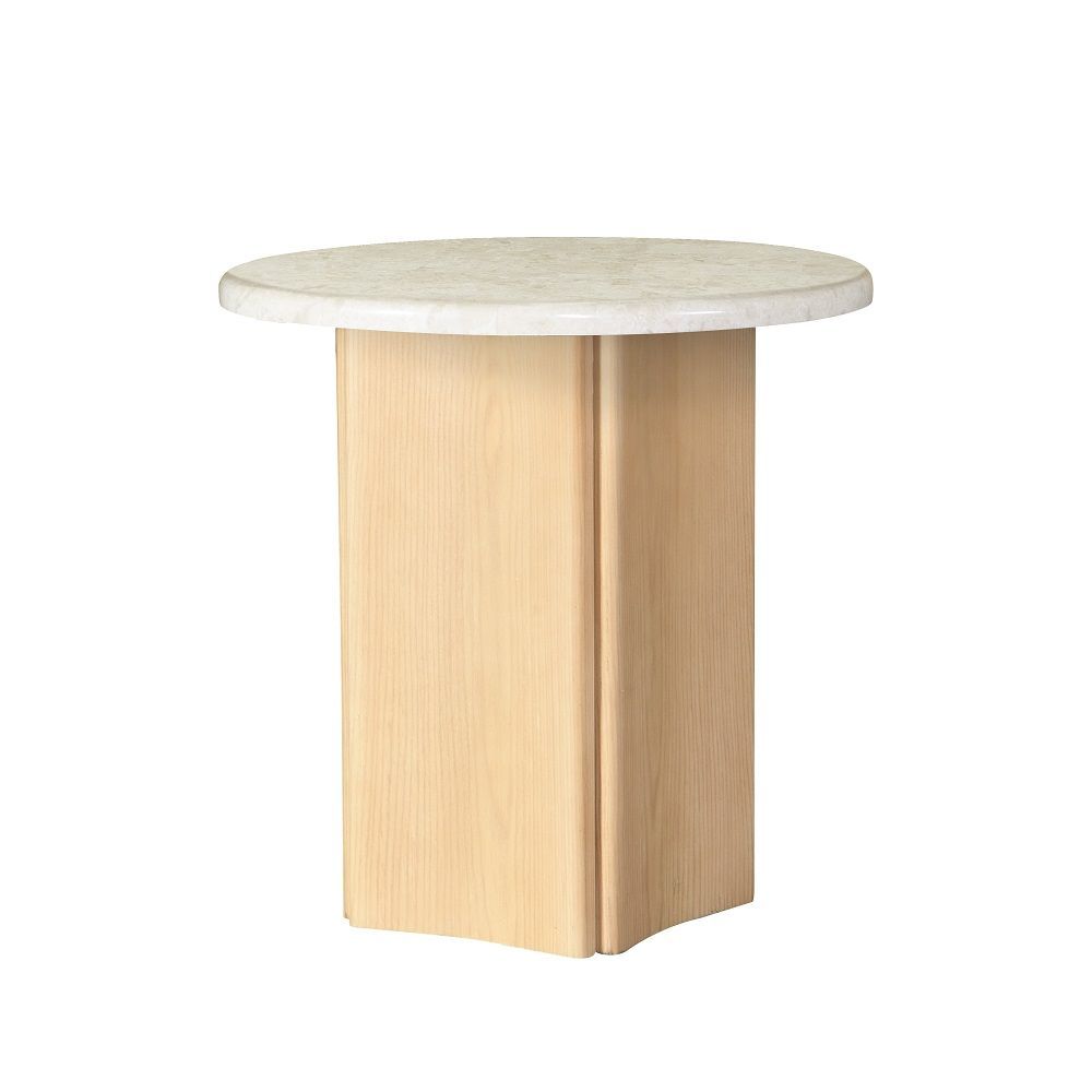 Luxa Round Marble Top End Table