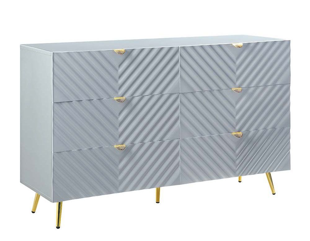 Luxor Dresser Grey Lacquer Finish