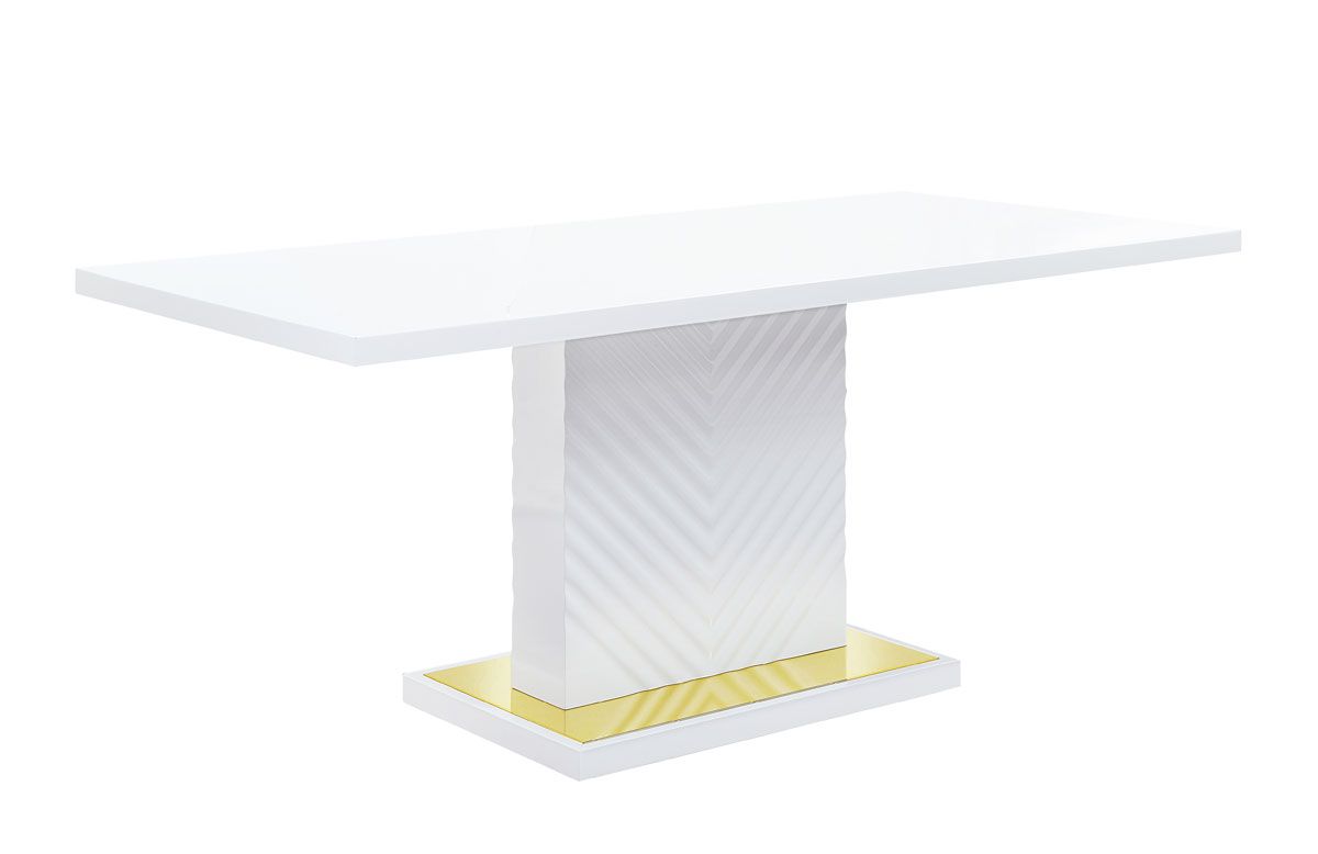 Luxor White Lacquer Dining Table