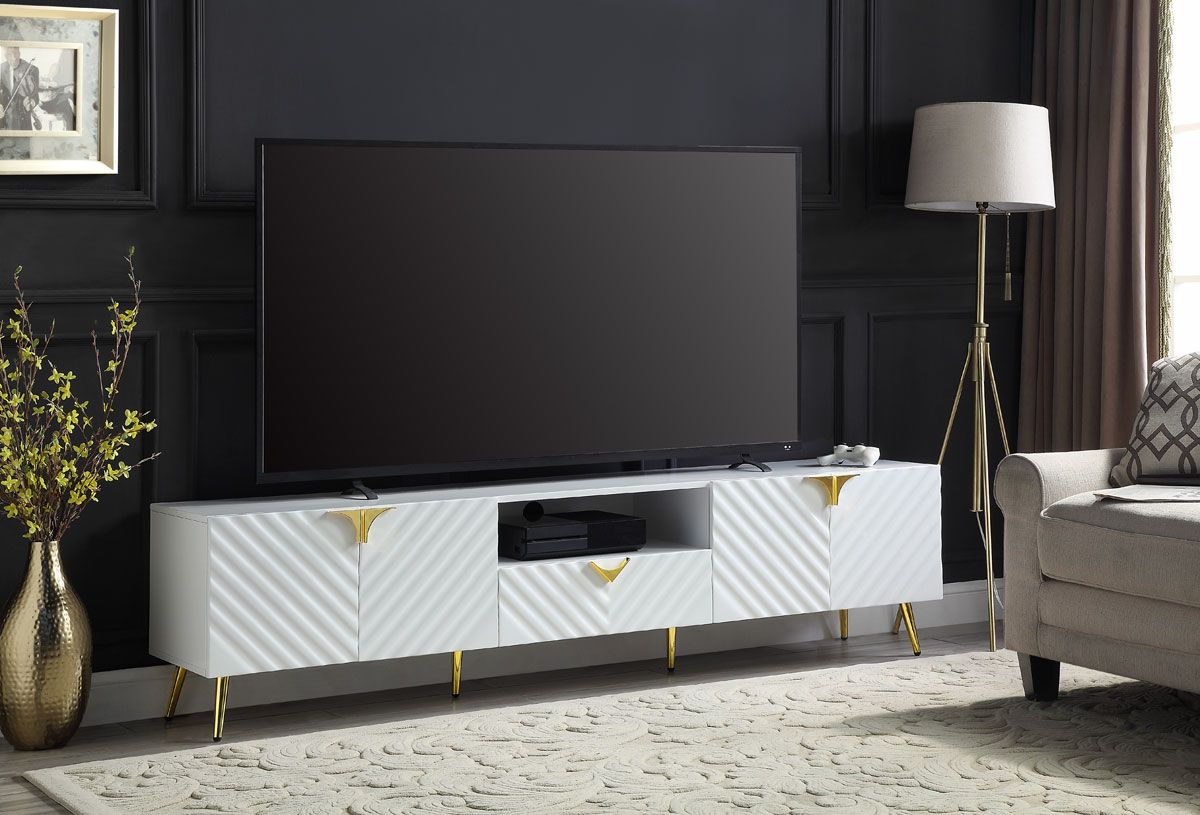 Luxor White Lacquer TV Stand