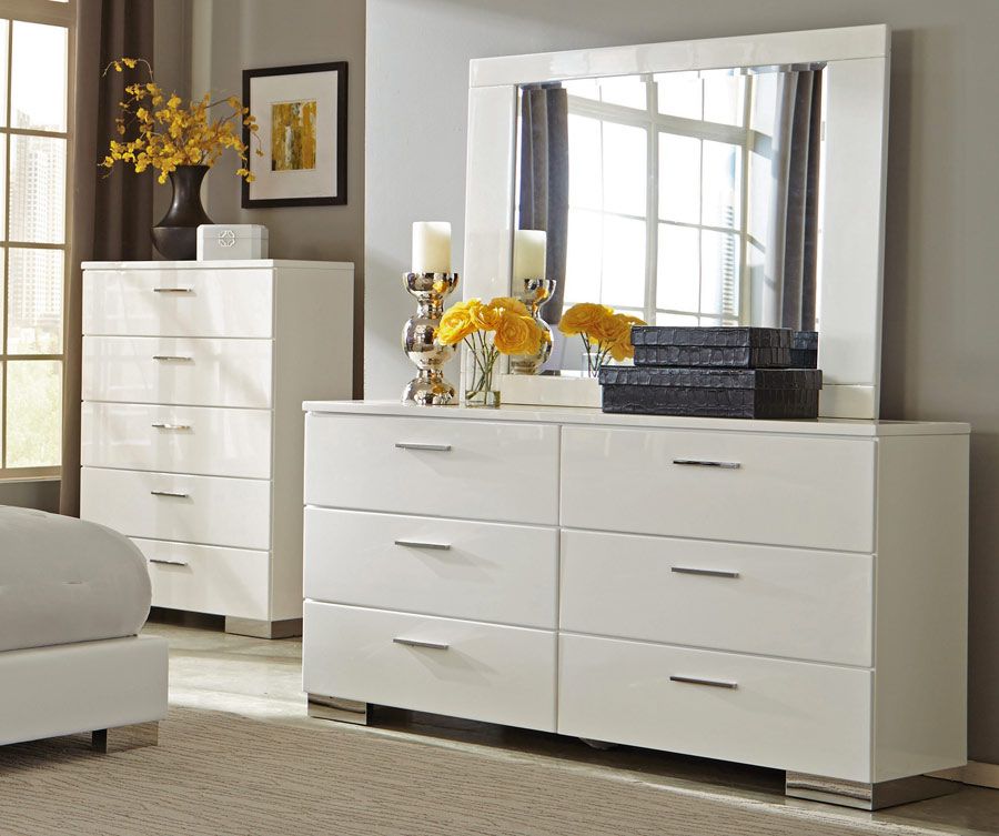 Macayla White Lacquer Dresser