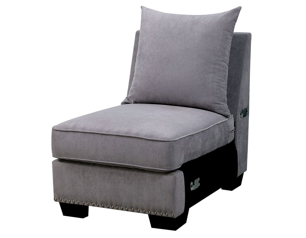 Maggy Grey Fabric Armless Chair