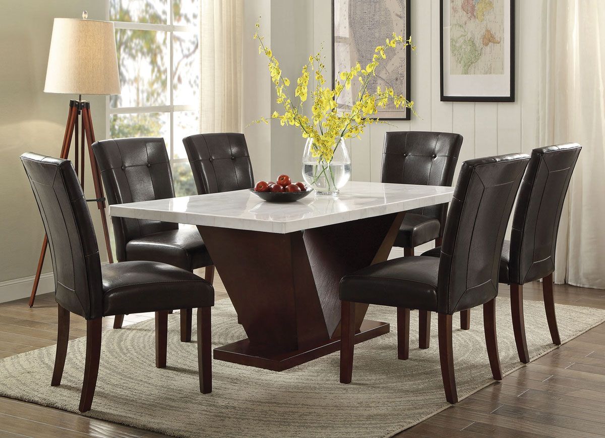 Majela Modern Marble Top Dining Table Set