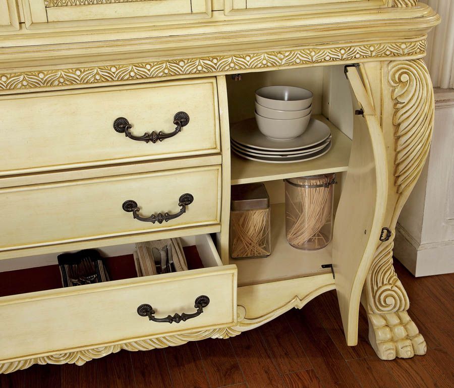 Majesta Antique White China Cabinet Drawers