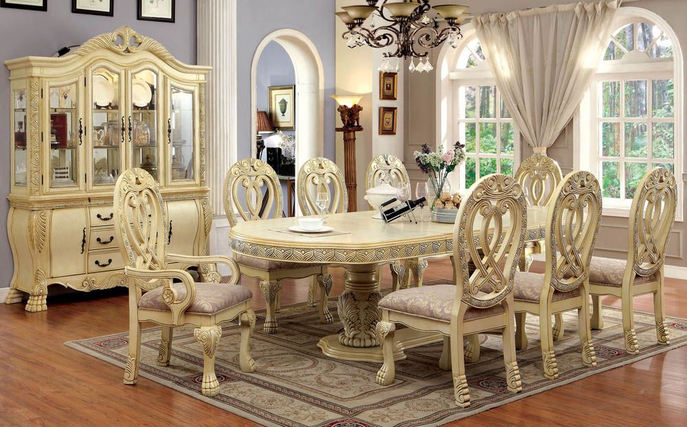 Majesta Antique White Dining Set