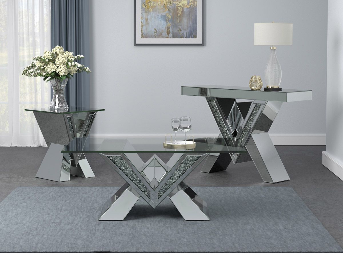 Majestic Mirrored Coffee Table Set