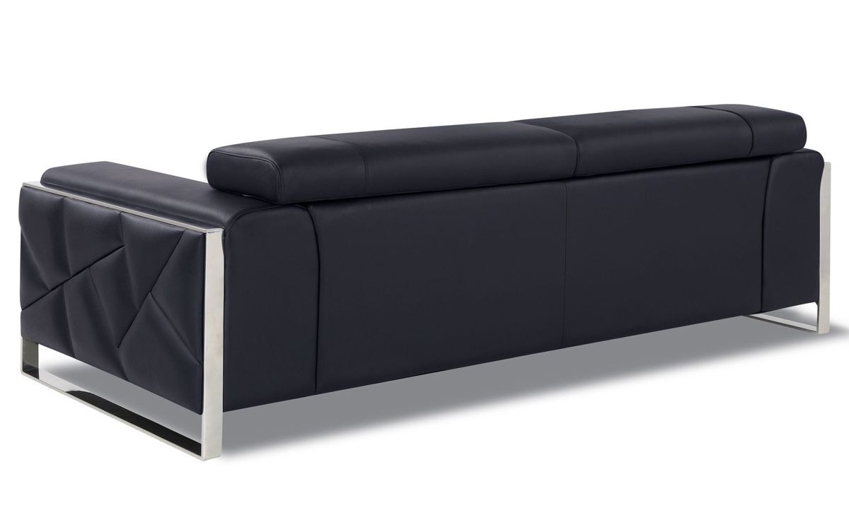 Malvina Black Leather Sofa Back