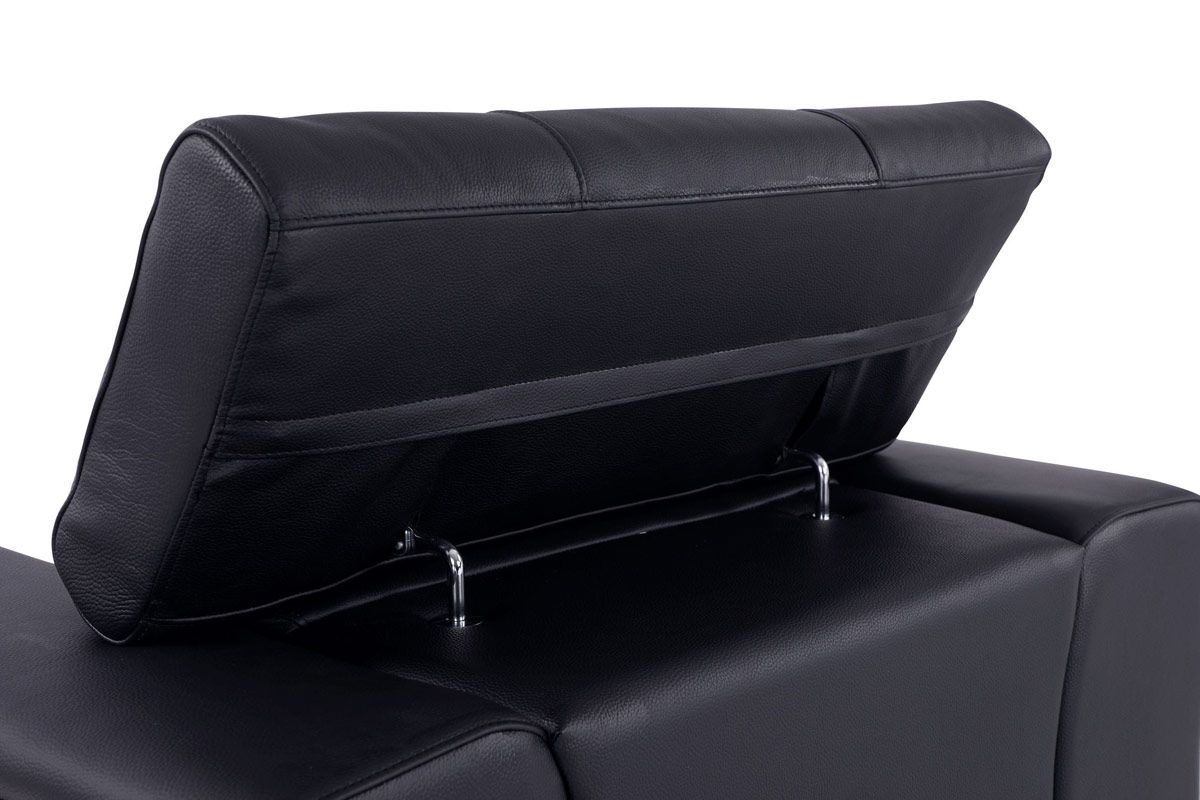 Malvina Black Leather Sofa Headrest