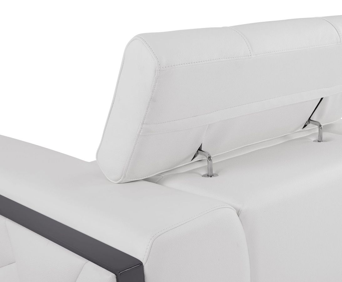 Malvina White Leather Soda Headrests