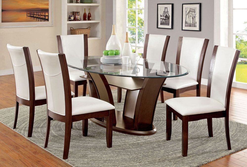 Glass top dining table set cheap