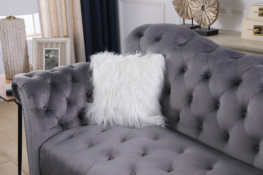 Manley Grey Velvet Sofa Seat