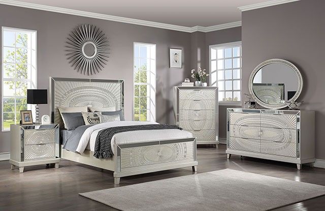 Manning Mirrored Bed Champagne Finish