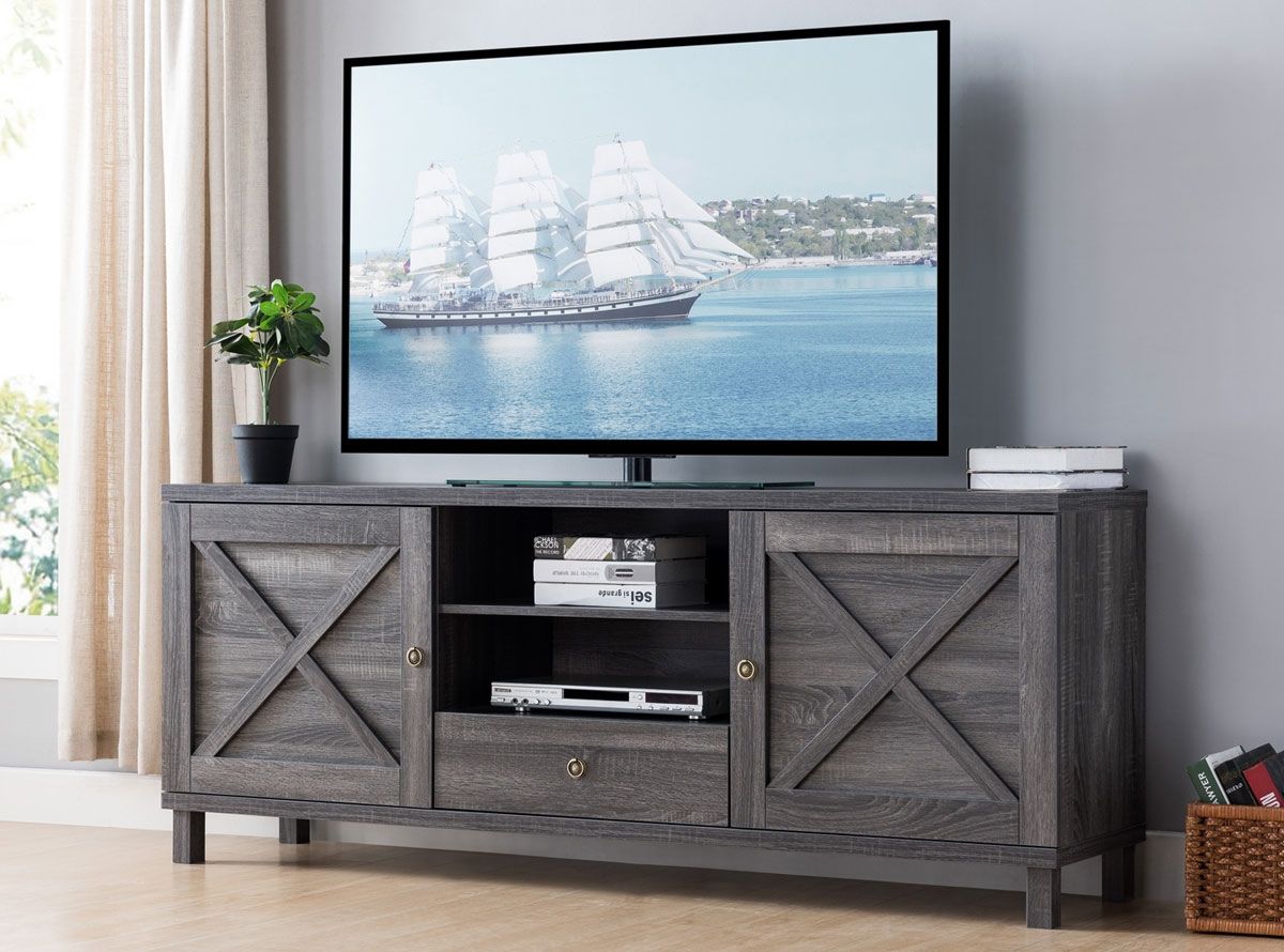 Manzu Industrial Style TV Stand Rustic Grey