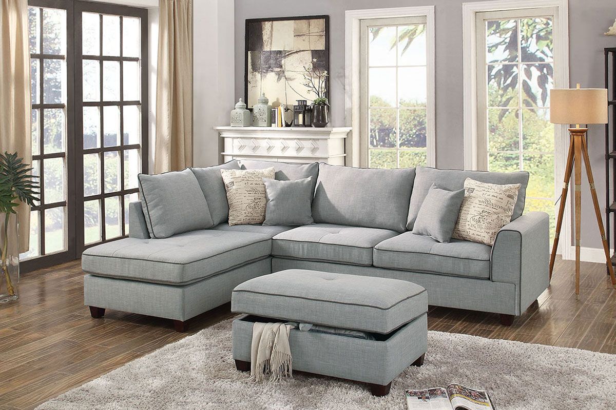 Marcel Sectional With Storage Ottoman