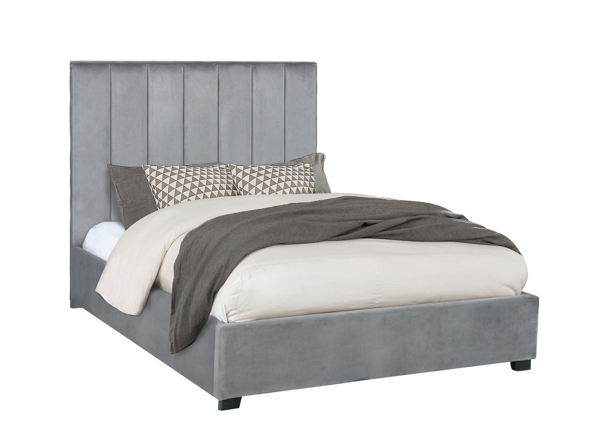 Marcella Grey Velvet Bed