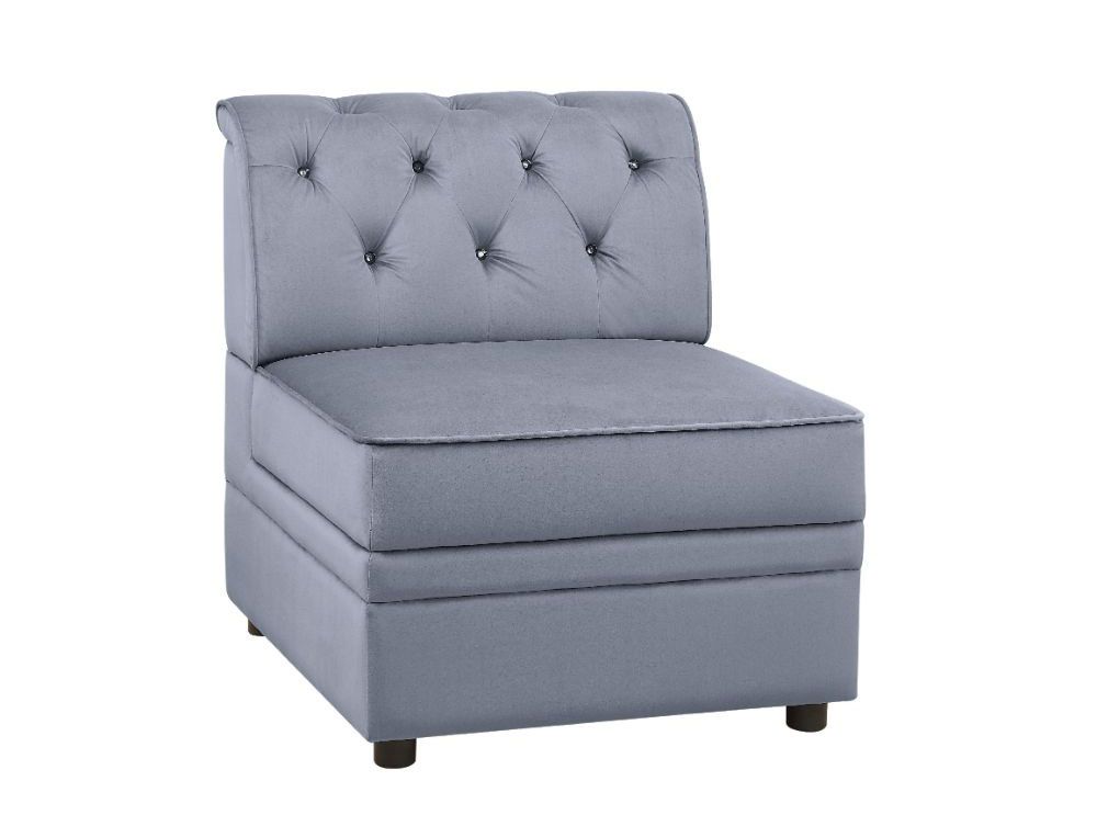 Marcos Crystal Tufted Armless Chair