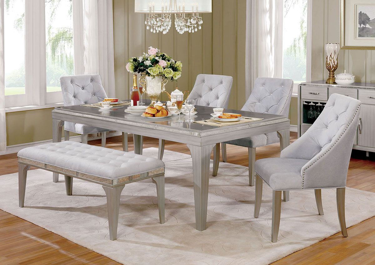 Marius Mirror Accented Dining Room Table Set