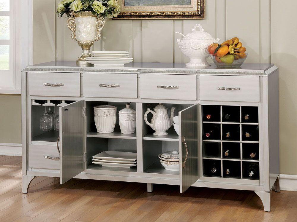 Marius Server Storage,Marius Silver Server With Wine Rack