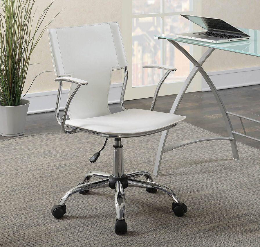 Mark White Leather Office Chair