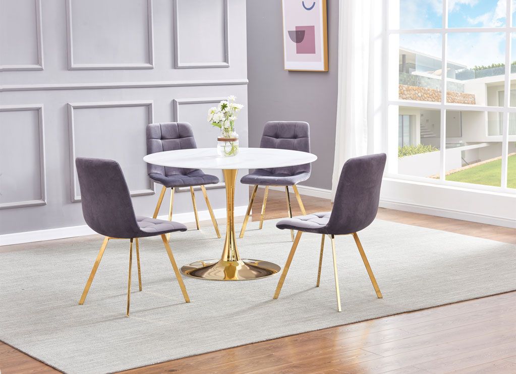 Marlee Dining Table With Grey Chairs