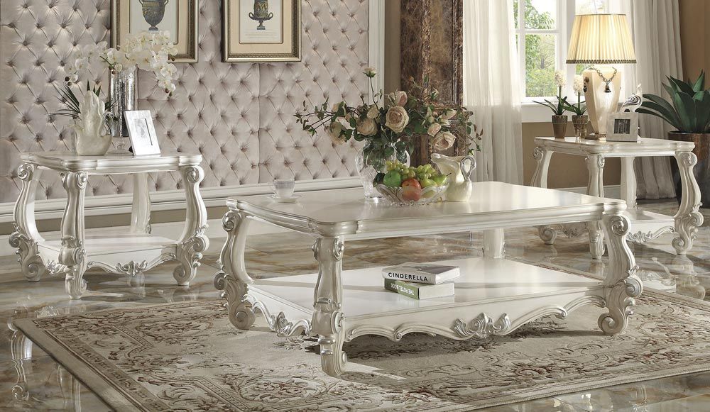 Marlyn Bone White Victorian Coffee Table