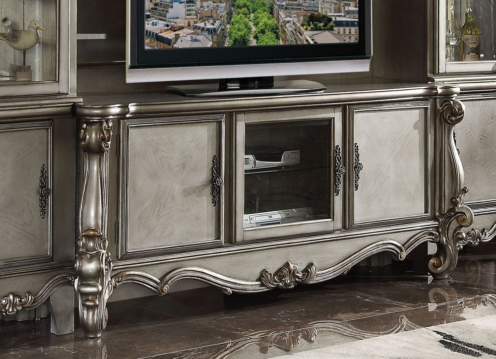 Marlyn 74-inch TV Stand,Marlyn Platinum Finish Classic TV Stand