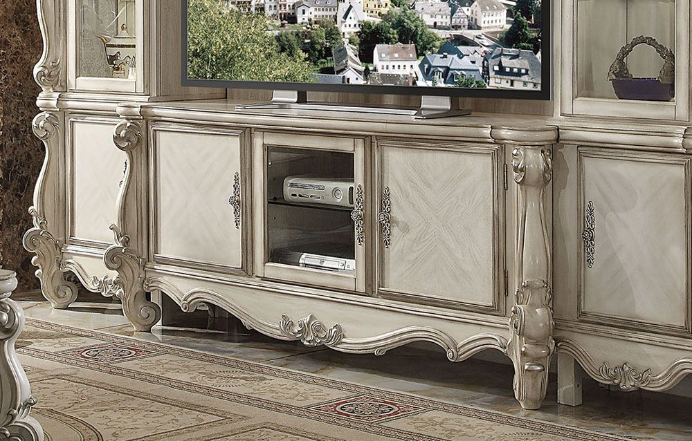 Marlyn Bone White Finish TV Stand,Marlyn White Media Center,Marlyn Bone White Entertainment Center