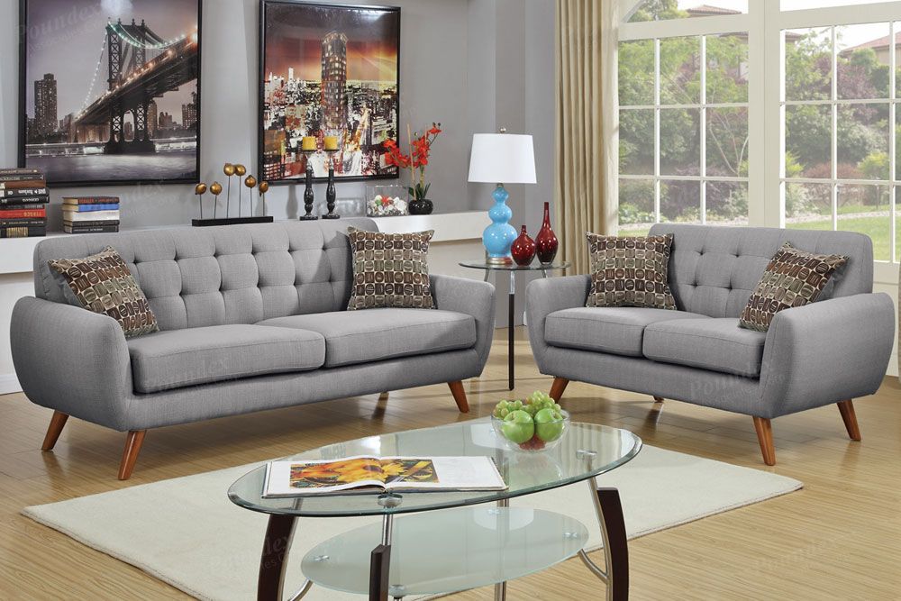 Marnie Grey Linen Living Room Set