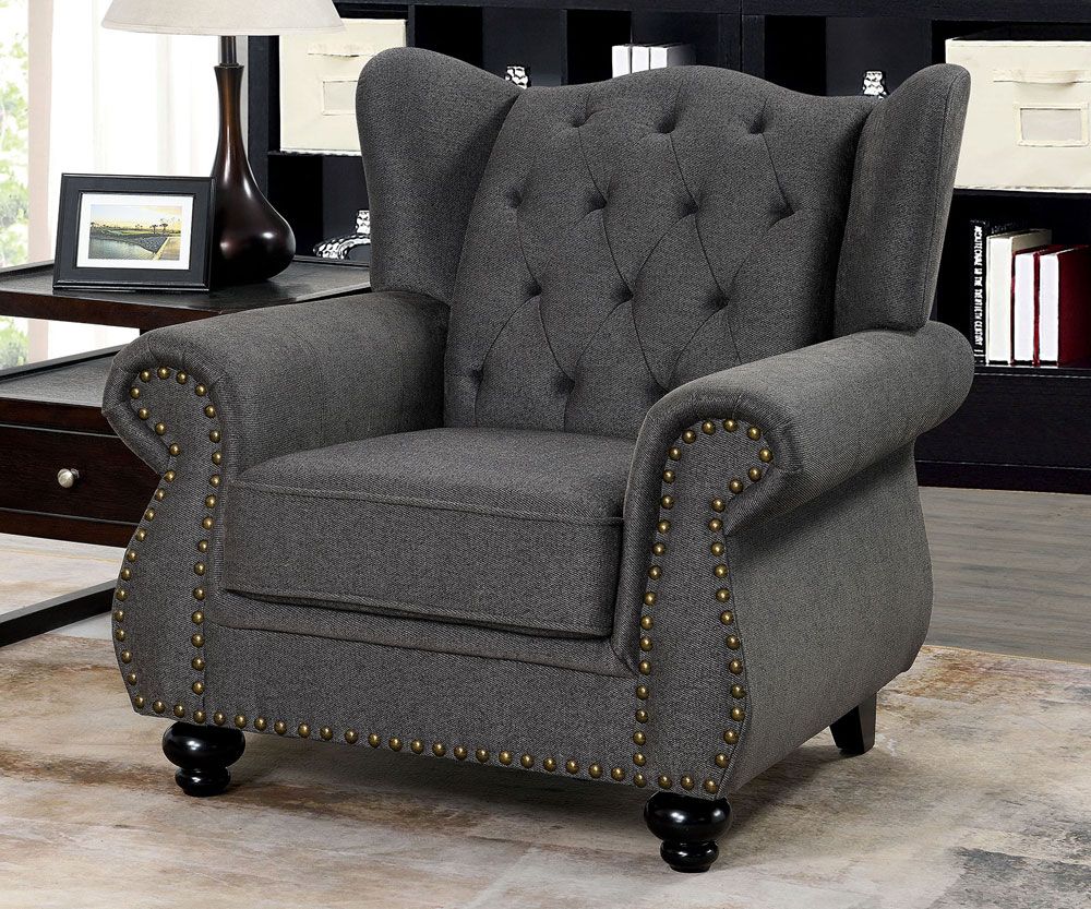 Maroni Dark Grey Linen Chair