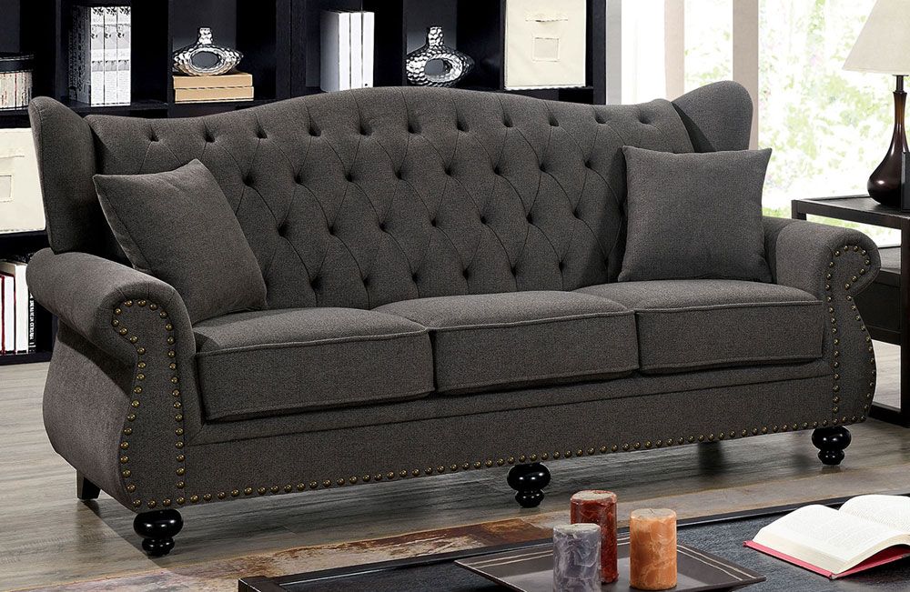 Maroni Dark Grey Linen Sofa