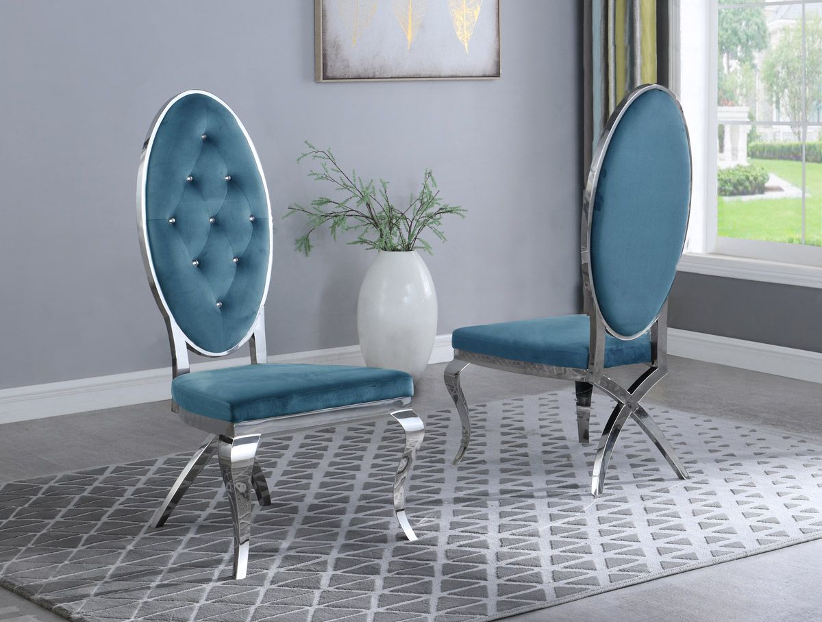 Marquette Turquoise Velvet Chair