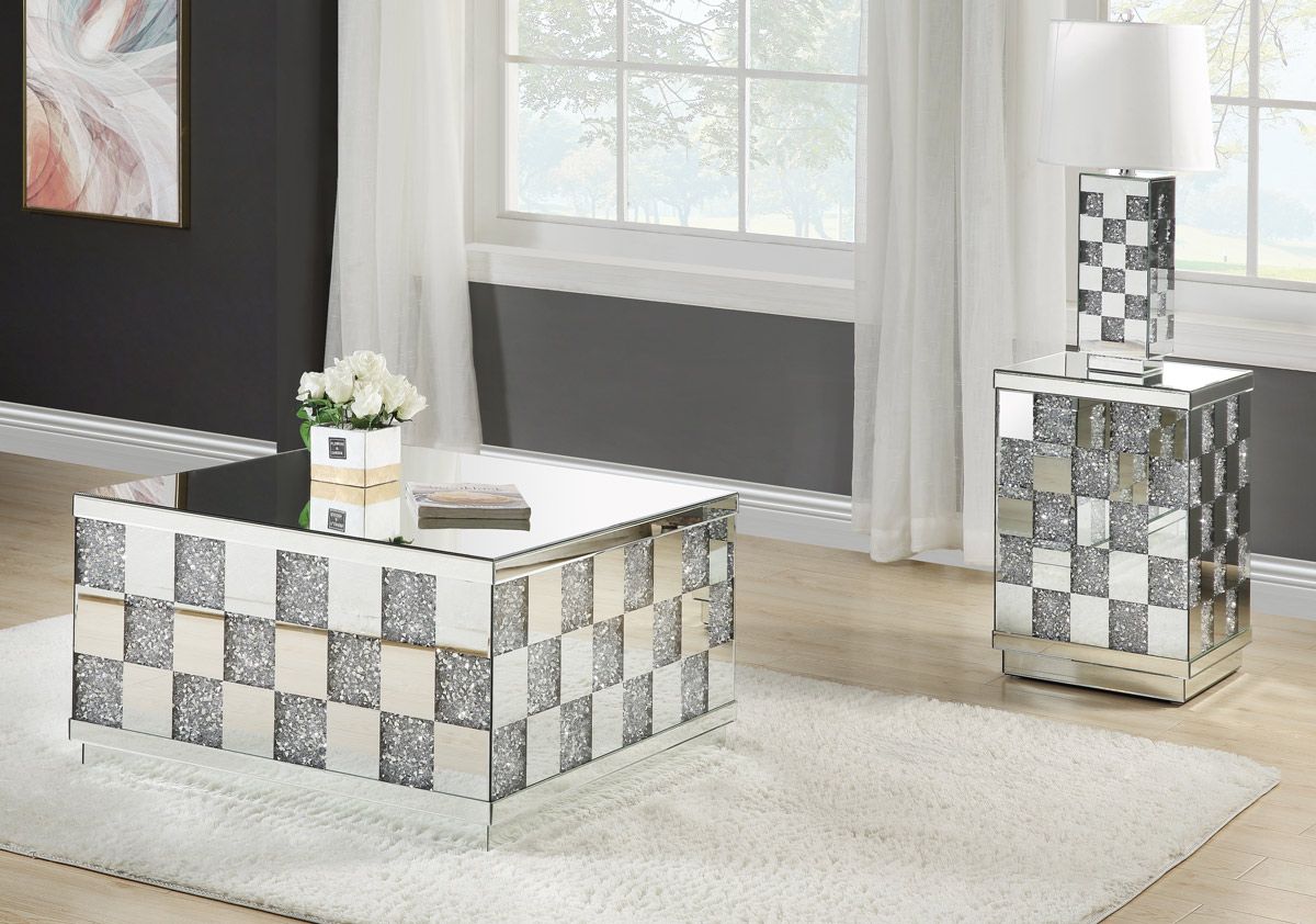 Marseille Square Mirrored Coffee Table Set