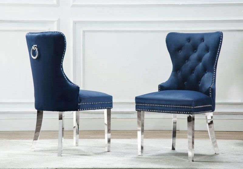 Marshall Navy Blue Velvet Chair