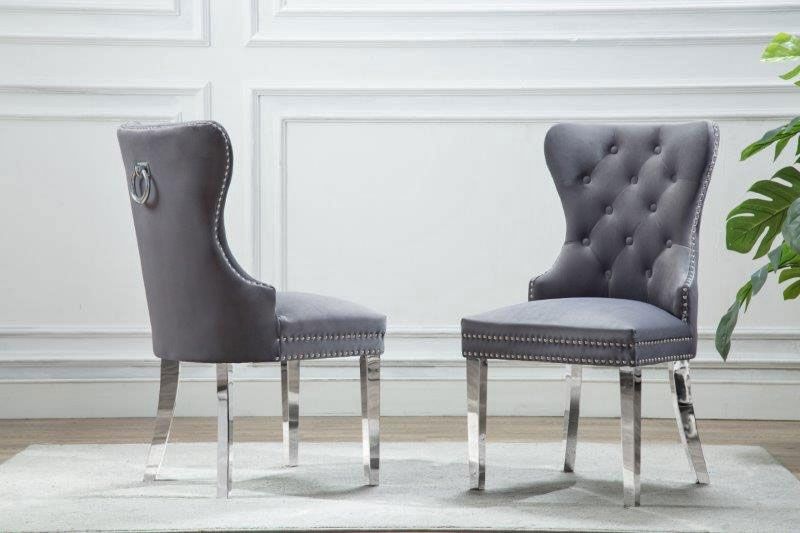 Marshall Gray Velvet Chair