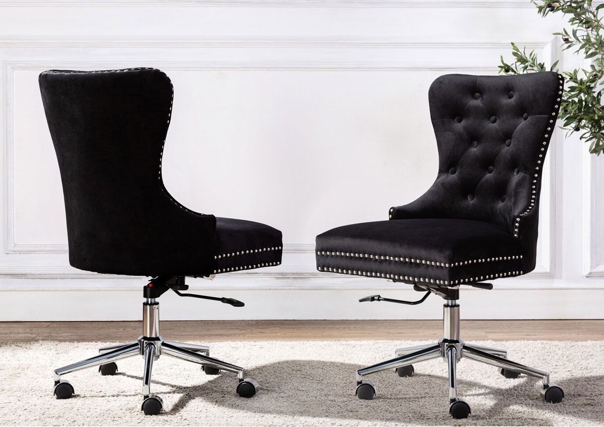 Marshall Black Velvet Office Chair