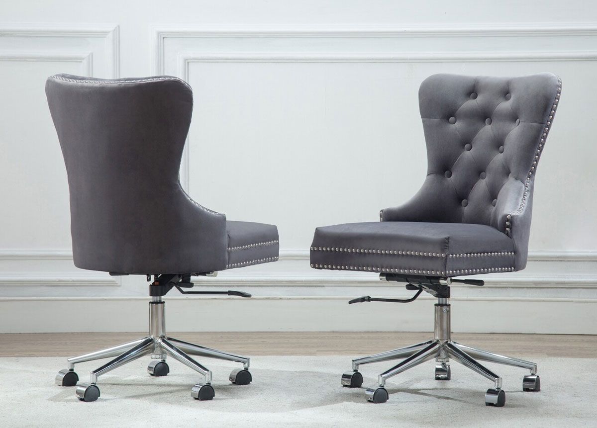 Marshall Office Chair Grey Velvet