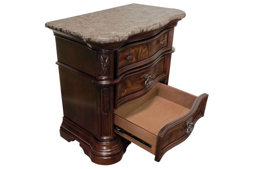 Marven Traditional Style Marble Top Night Stand