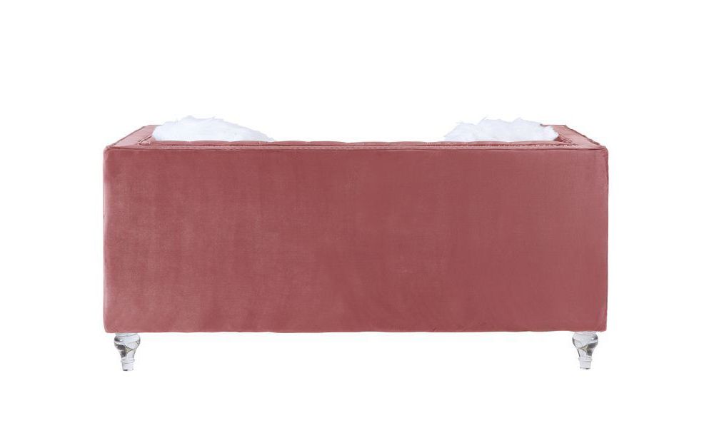 Mary Pink Velvet Love Seat Back