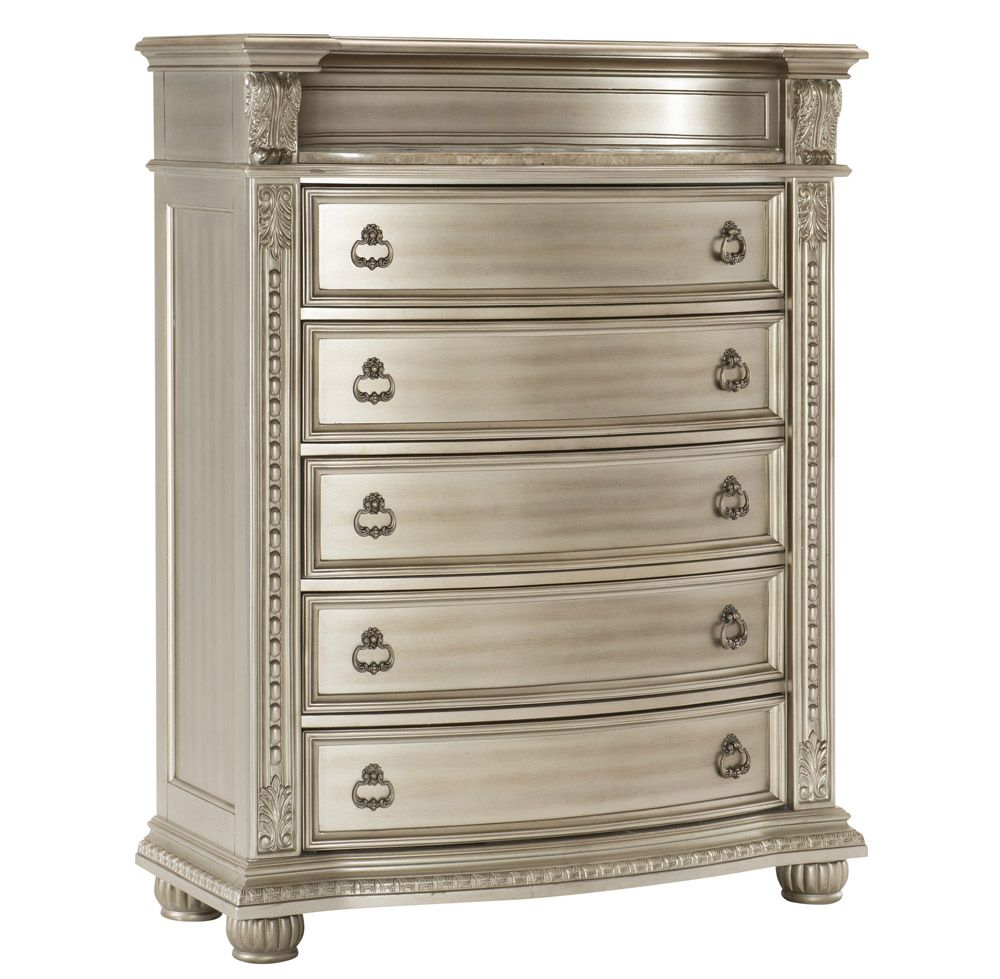 Marylan Traditional Chest Silver Finish