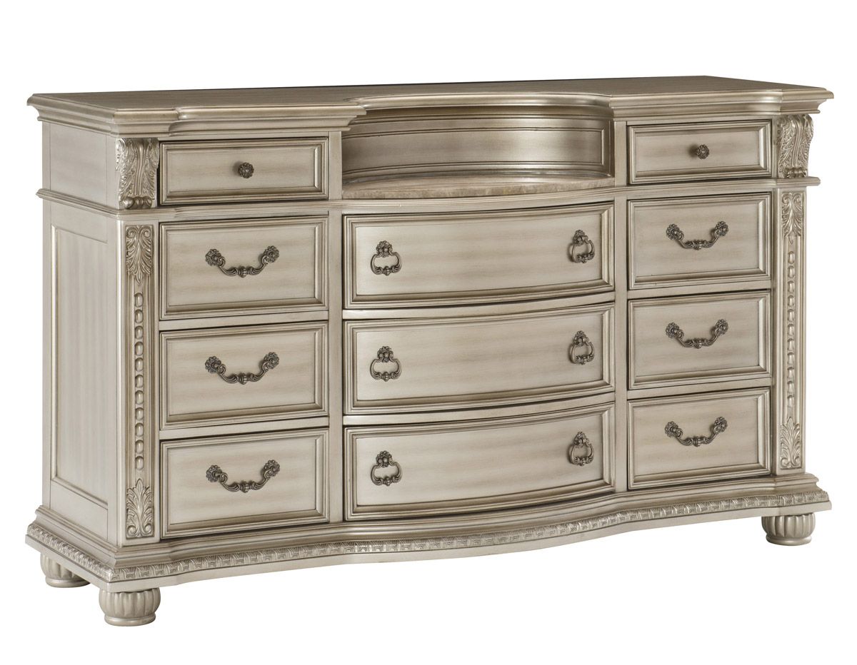 Marylan Traditional Dresser Silver Finish