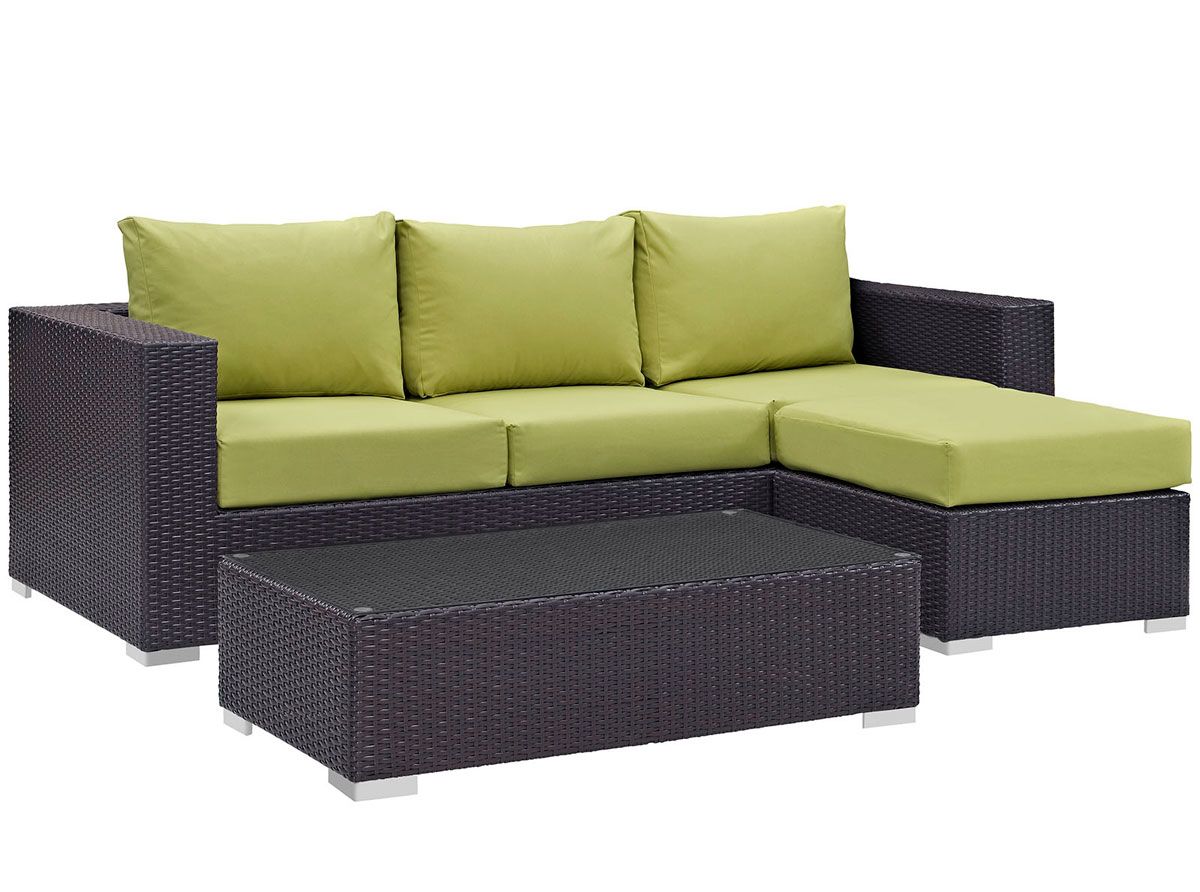 Mazie Peridot 3-Piece Patio Sectional Set