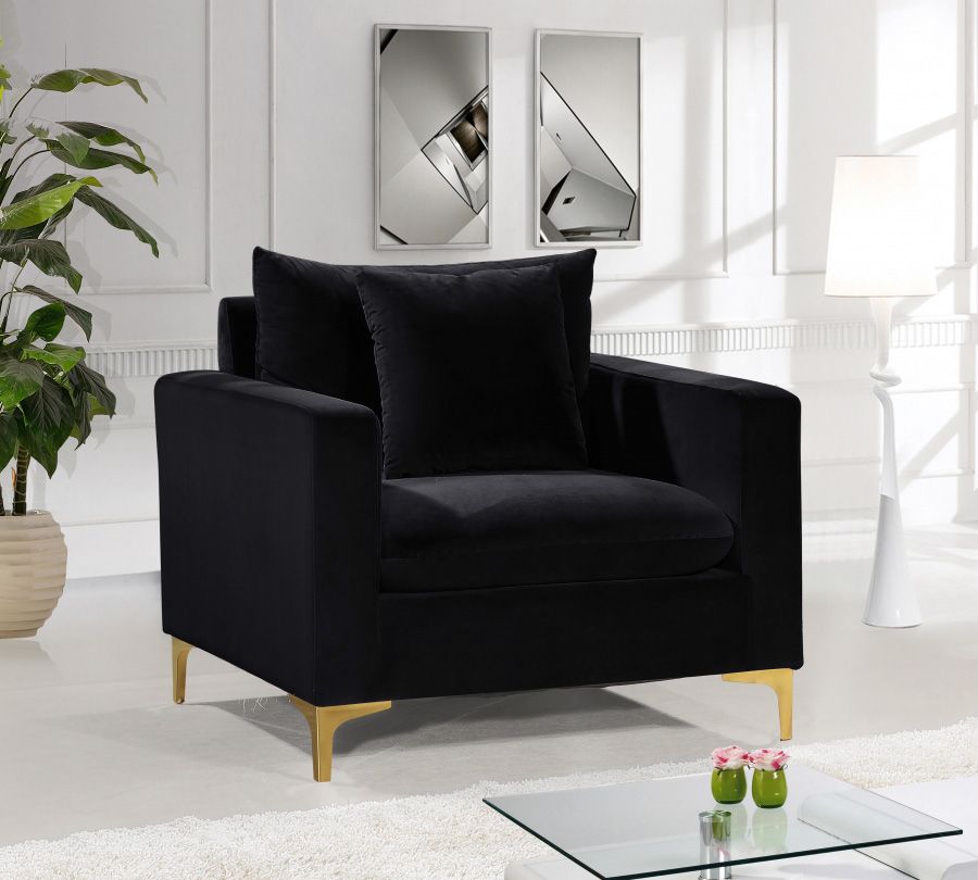 Melinda Black Velvet Modern Chair