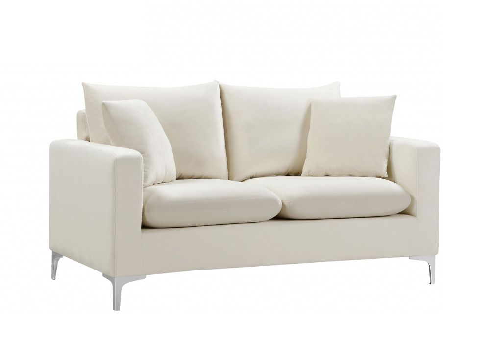 Melinda Ivory Velvet Loveseat