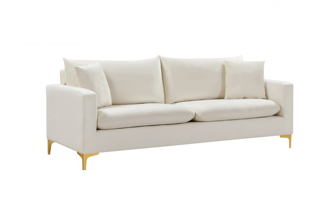 Melinda Ivory Velvet Sofa