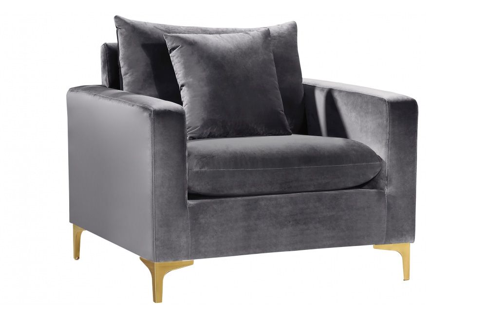 Melinda Grey Velvet Modern Chair