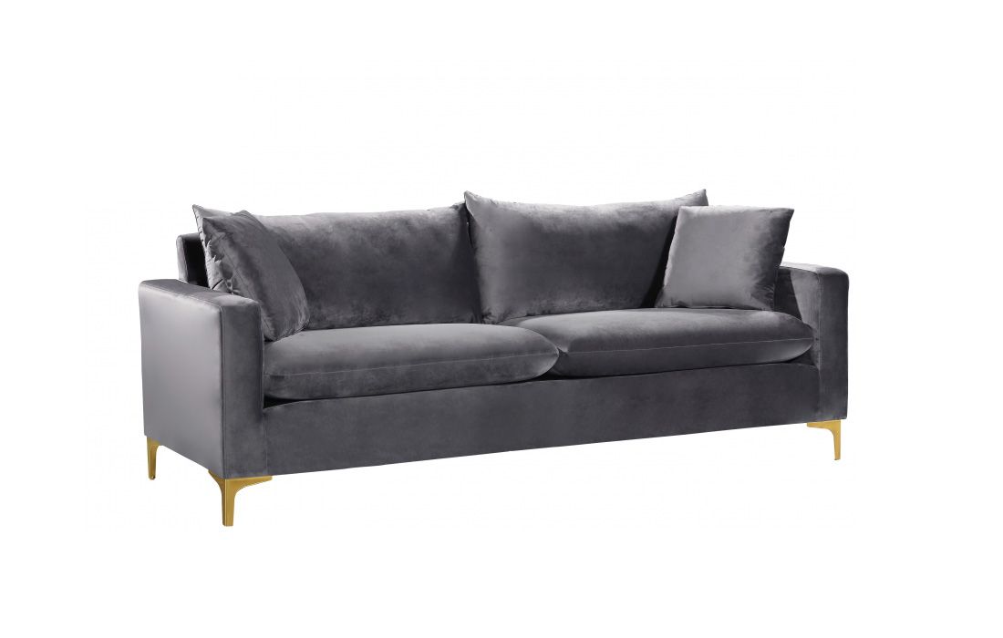 Melinda Grey Velvet Modern Sofa
