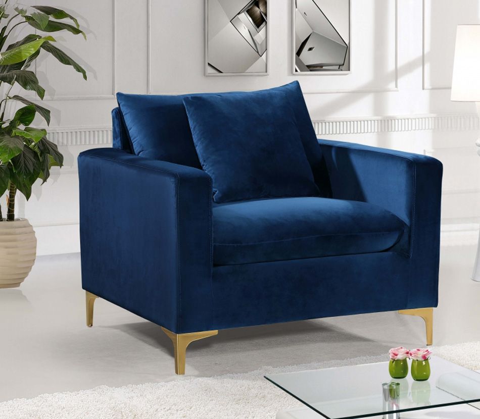 Melinda Navy Blue Velvet Chair
