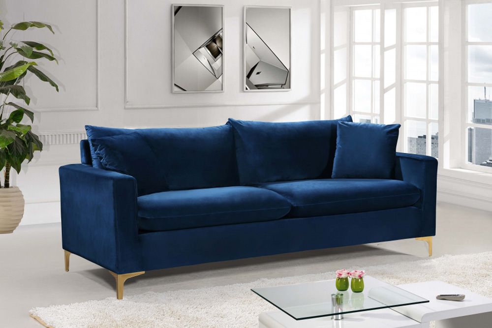 Melinda Navy Blue Velvet Sofa