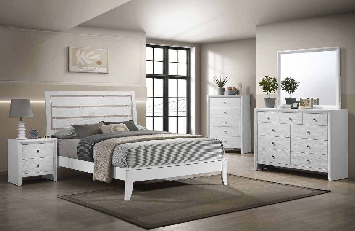 Merwin Modern Bedroom Set in White Finish